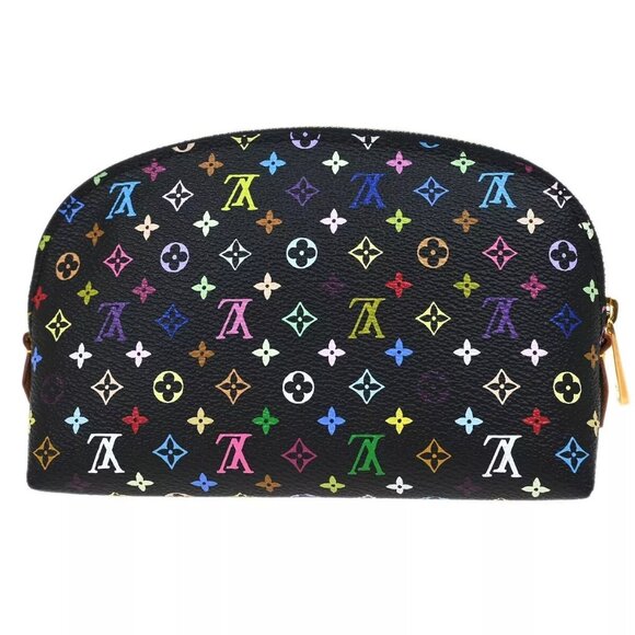 Louis Vuitton Black Monogram Multicolor Pochette Cosmetic M47355 CA4152 124956 - Picture 6 of 12